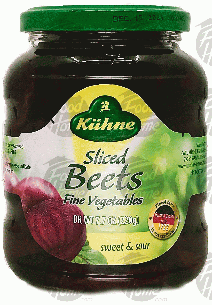 Kiihne  sweet & sour sliced beets fine vegetables, glass jar Full-Size Picture